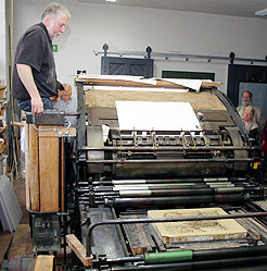 Historische Steindruckschnellpresse 