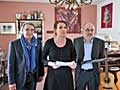Gemeinsamer Aufritt (v.l.: Hans Werner Brun, Cristine Katarina Krmer und Ralf Schwob (alle Mitglieder des Kulturstammtisches)