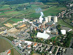 Die Zuckerfabrik Gro-gerau aus der Vogelpersektive