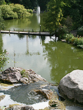 Blick auf den See mit Fontaine