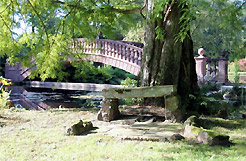 Sandsteinbank vor der Bogenbrcke